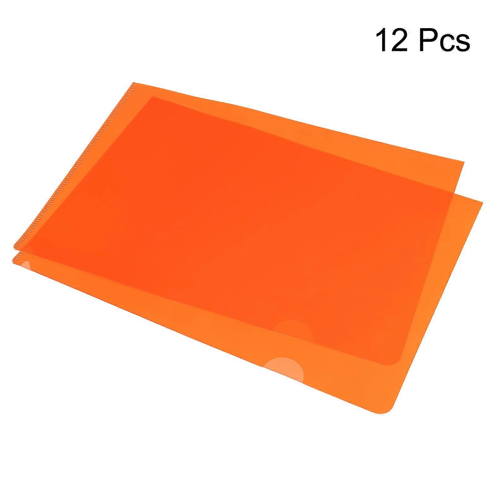 12/24Pcs L Type Folders A4 Plastic File Project Pockets File Folder Clear Paper Document Jacket Sleeve School Office Supplies