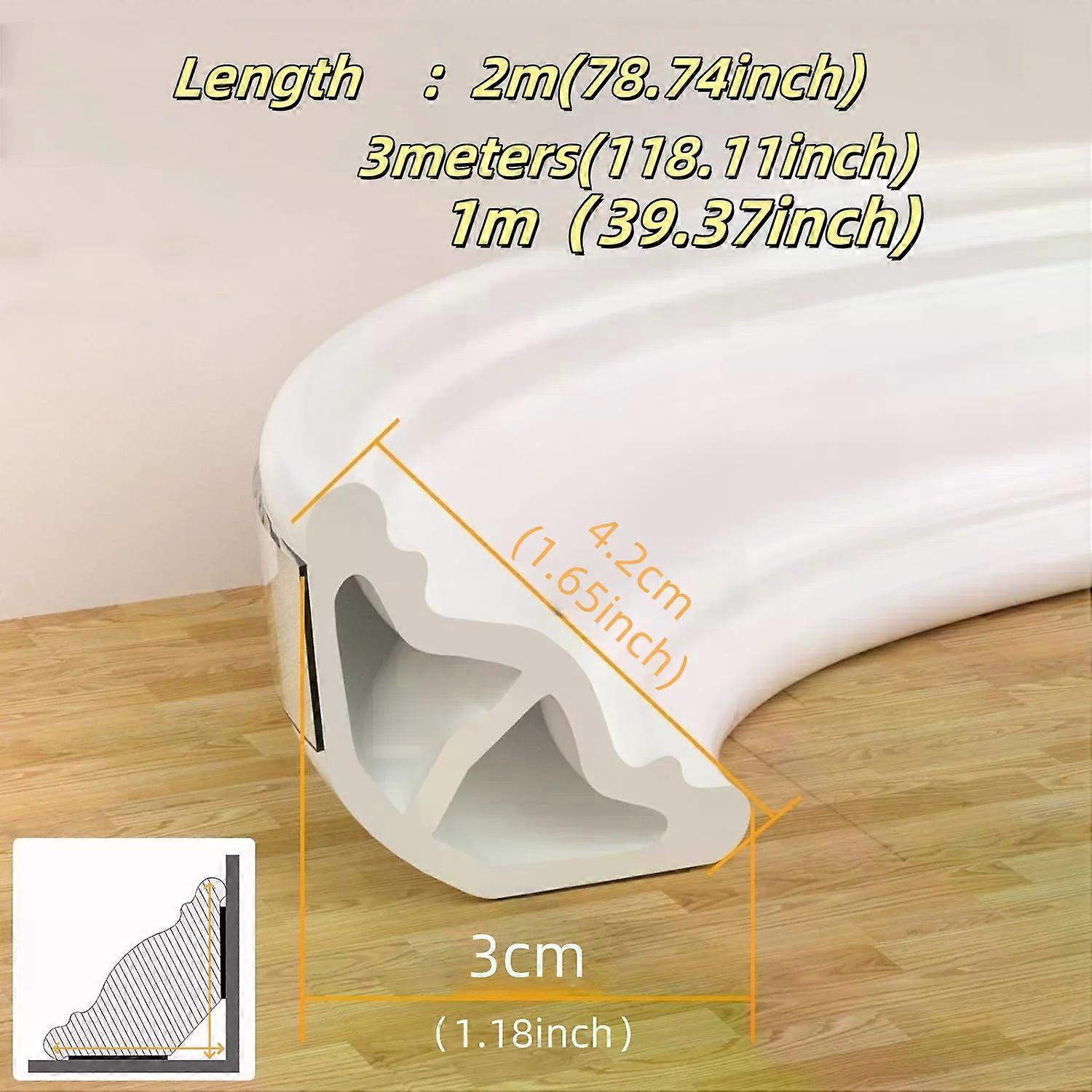 Garniture d'angle int��rieure murale auto-adh��sive, 1 pi��ce, 1m/2m, ligne de moulage d'angle, ligne de plinthe, calfeutrage de plafond, bande