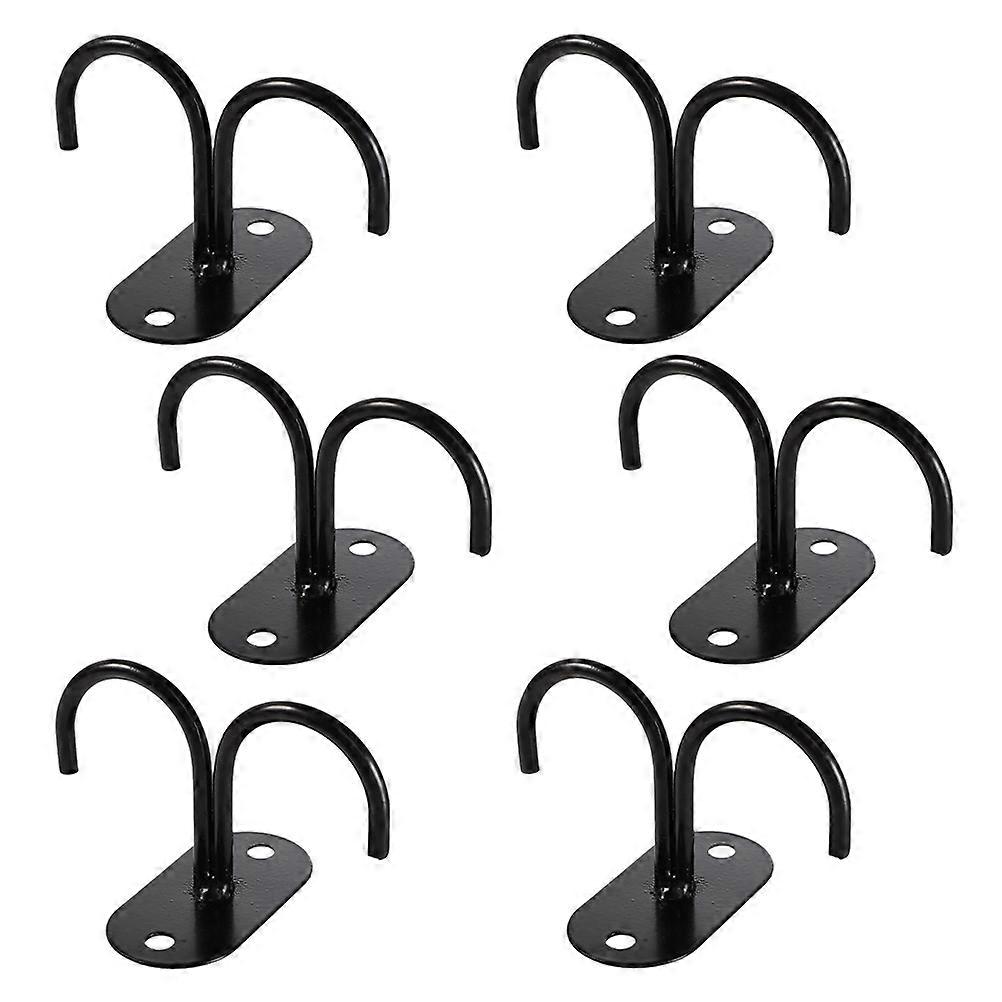 Kitchen Mug Holders for Storage with 6Pcs Iron Cup Racks Black