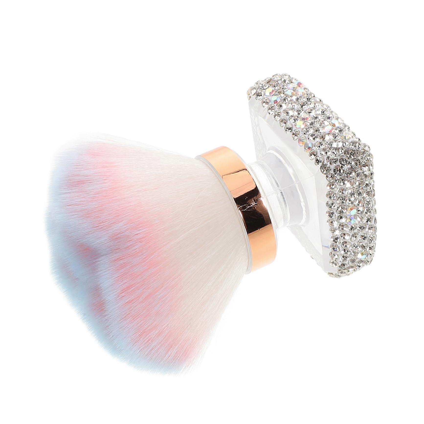 Makeup Brush and Nail Dust Brush with Soft Bristles, Transparent Handle, for Smooth Coverage and Nails