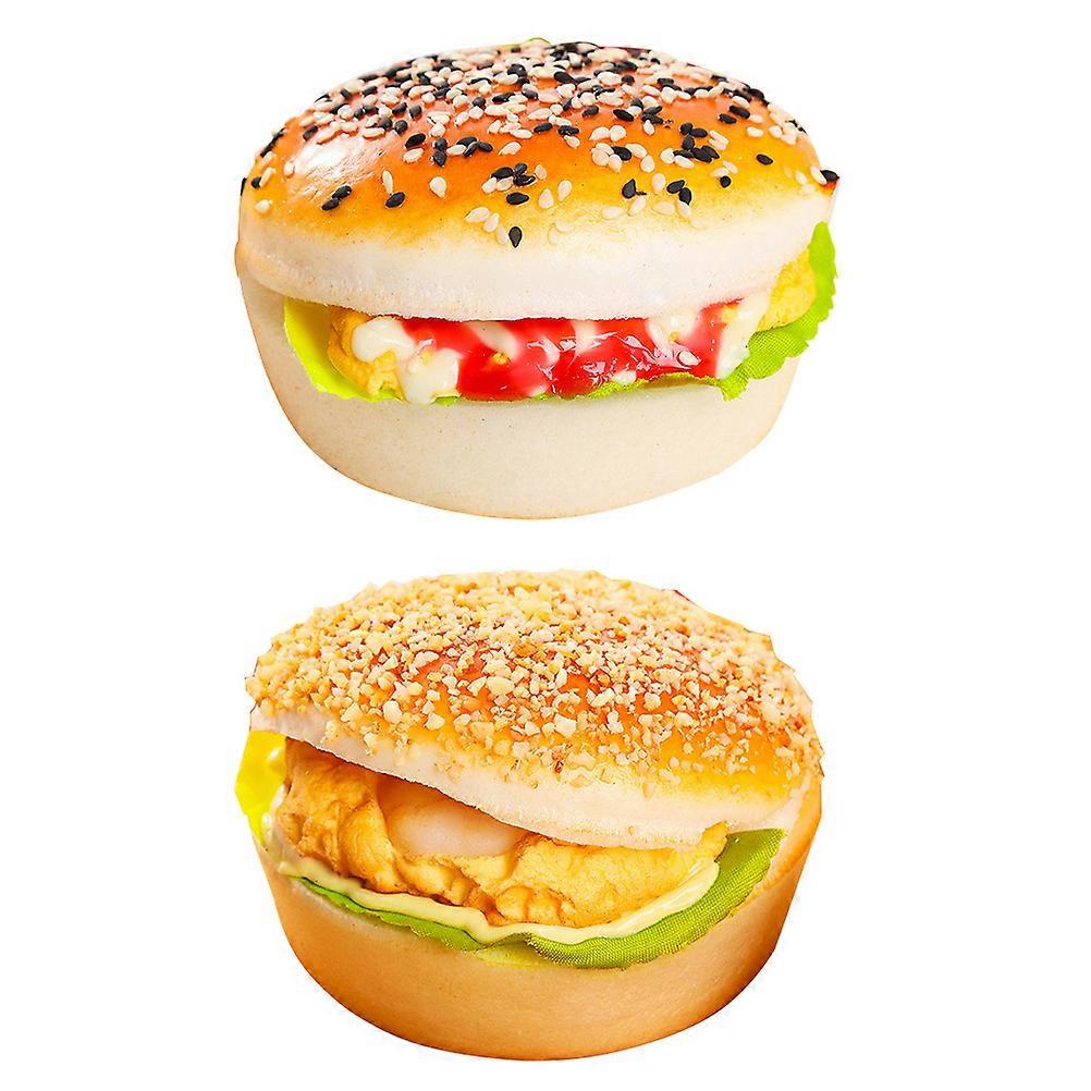 Simulation Burgers PU Fake Burger Models for Decor 2Pcs Display Models