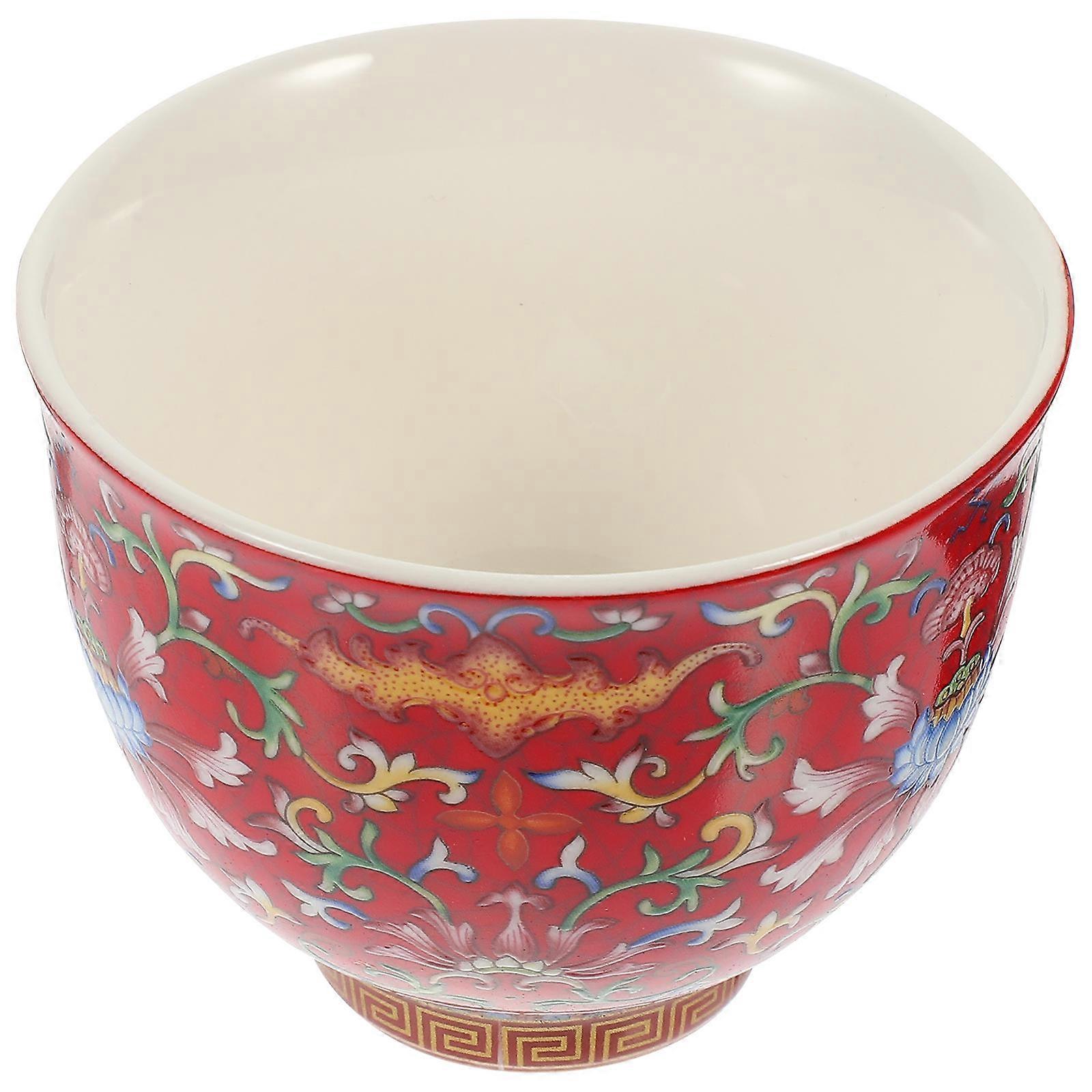 Chinese Tea Tasting Cup Flower Pattern for Tea Drinking