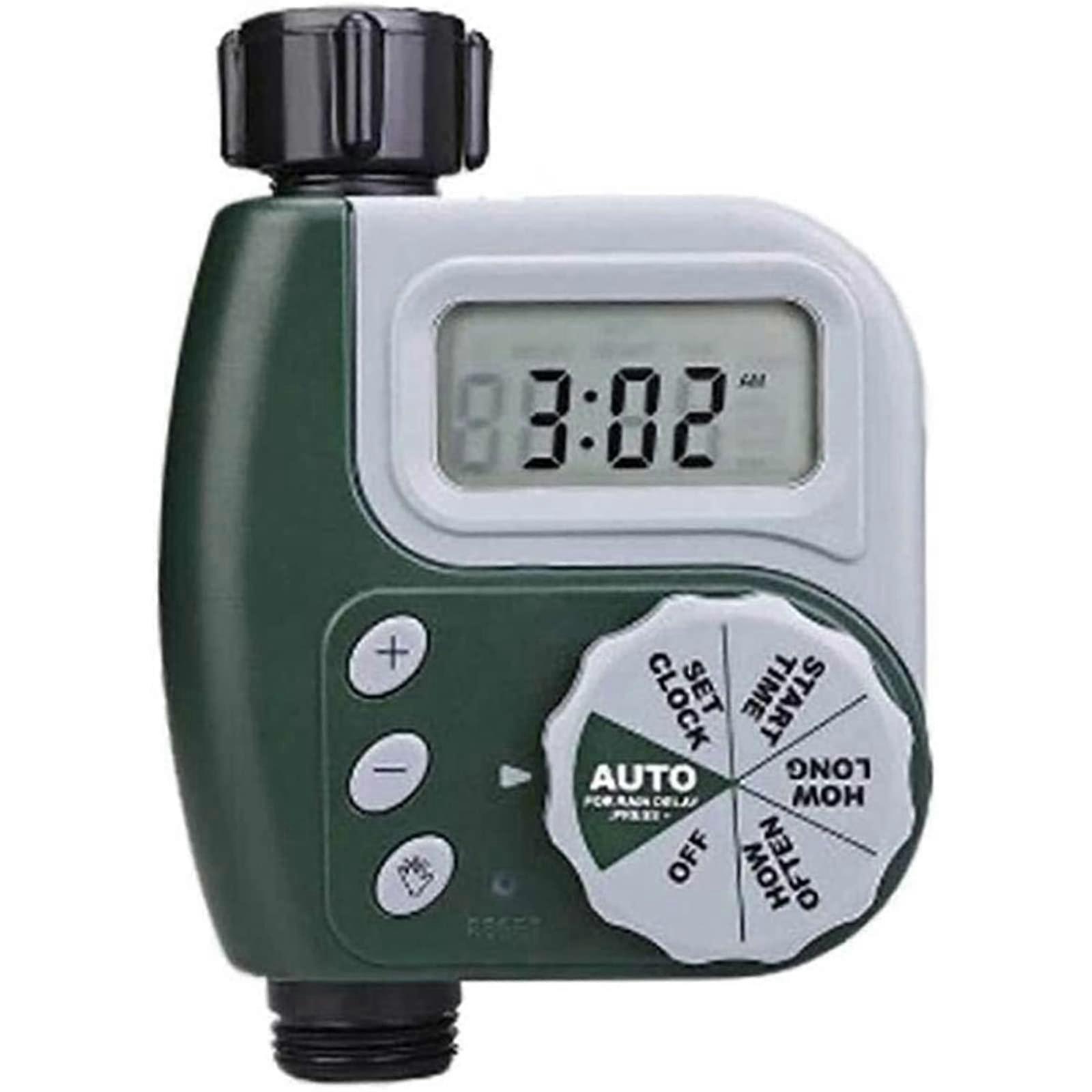Digital Water Timer with Rain Sensor, Programmable Waterproof Garden Irrigation Timer IP65 LCD