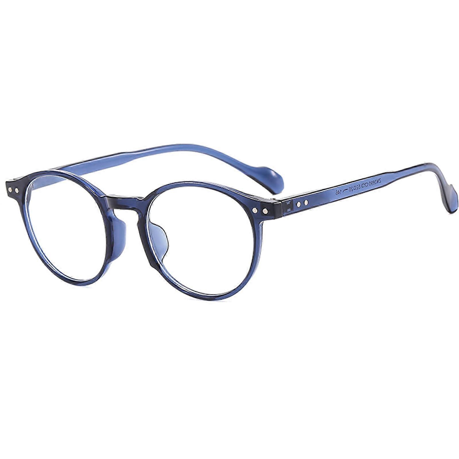 Round Blue Light Blocking Computer Glasses Retro Oval Anti Glare Lens for Gaming Reading