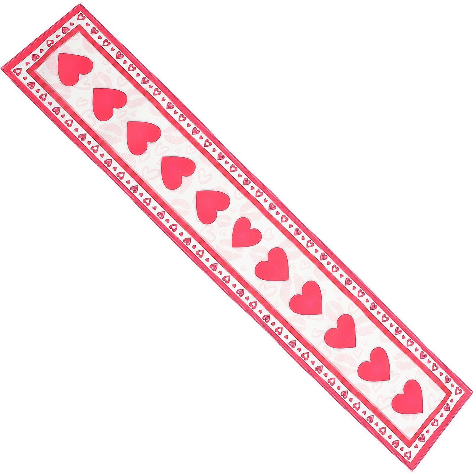 Romantic Red Table Runner for Wedding Party Using Cotton Linen Fabric