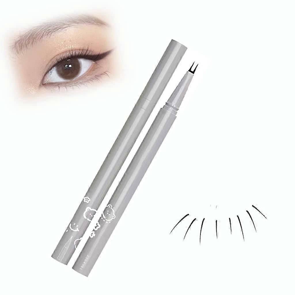 Double Tip Waterproof Liquid Eyeliner with DualPronged Precision for Lower Lashes Black 1pc