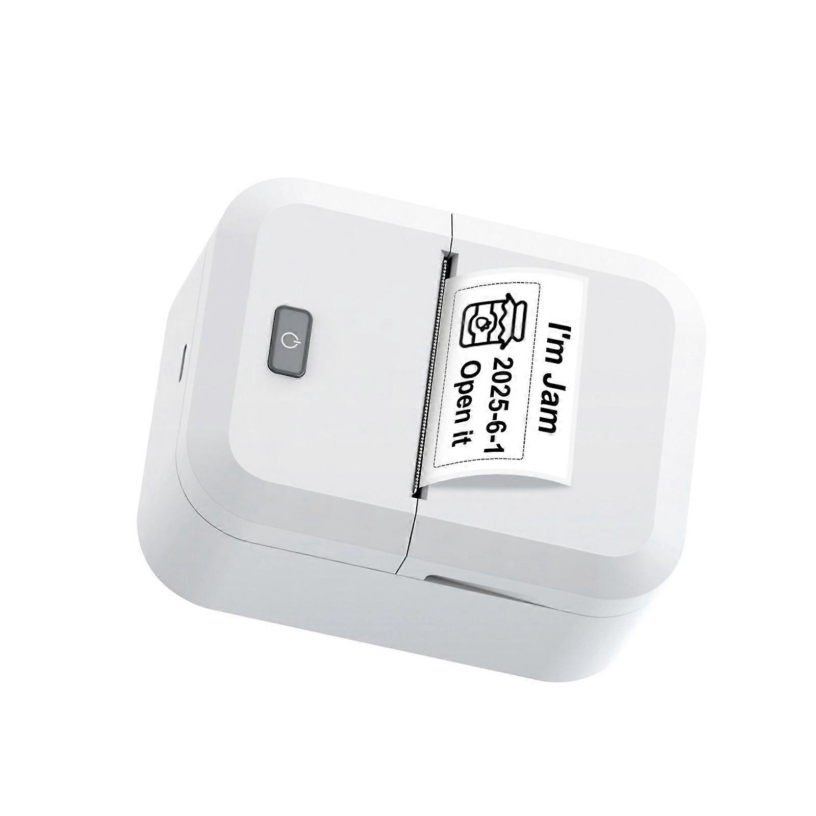 Portable Thermals Label Printer For Wireless Barcodes Printing Bluetooth-compatible Enabled High Capacity Battery  White
