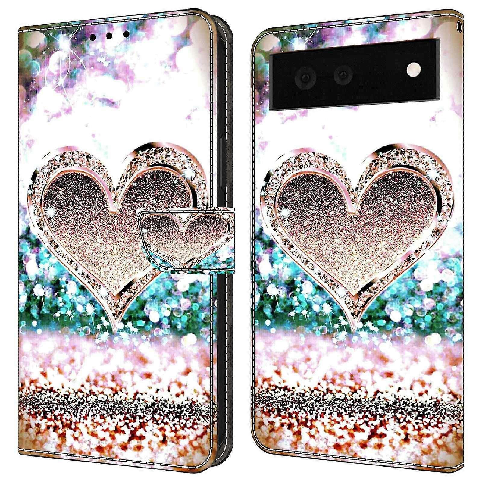 For Google Pixel 6a PU Leather Case 3D Pattern Printing Stand Flip Wallet Phone Cover