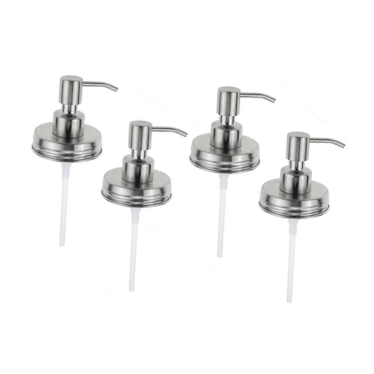 Stainless Steel Mason Jar Soap Dispenser Pump Lids 4Pack RustResistant for Kitchen Bathroom