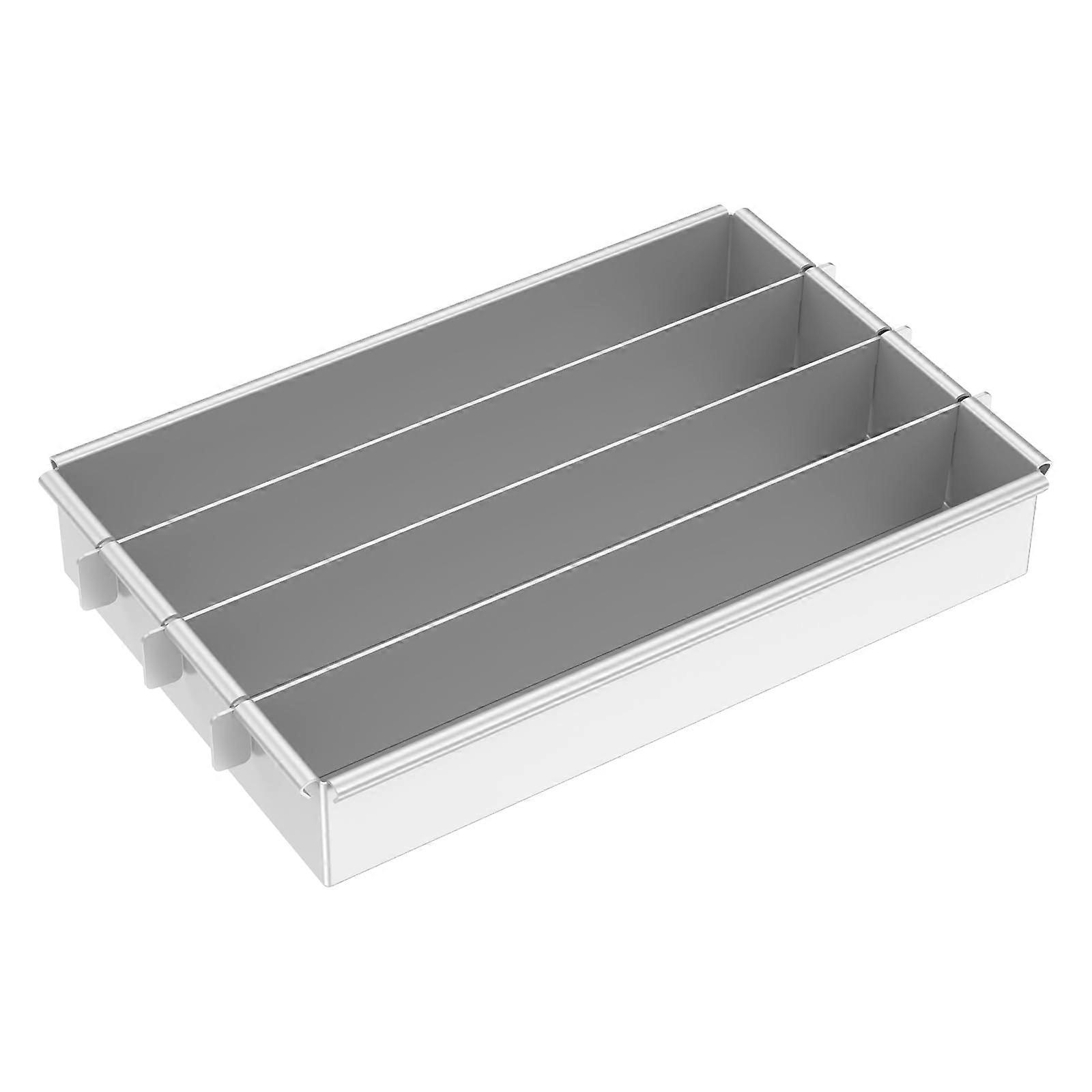 Adjustable Rectangular Cake Pan with Removable Dividers, Nonstick Aluminum Alloy Baking Tray