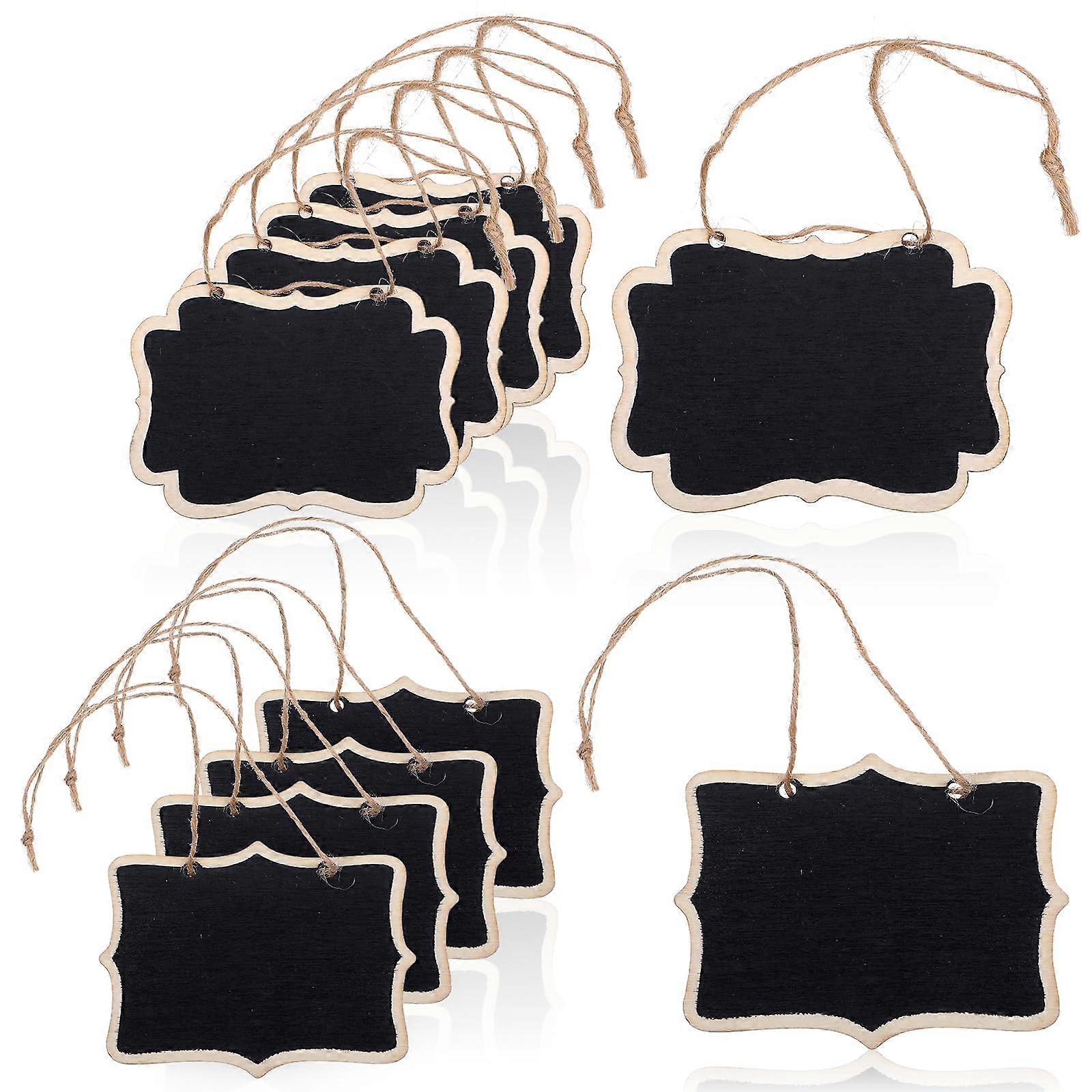 10Pcs Mini Chalkboard Signs with String, Reusable Blackboard Labels for Wedding Party Decor