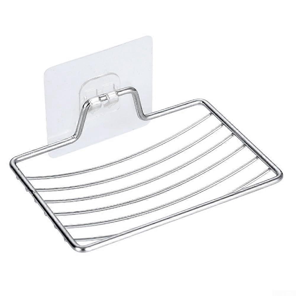 Stainless Steel Wall Mounted Soap Dish with Mesh Drainage, Rustproof Bathroom Holder Silver 2