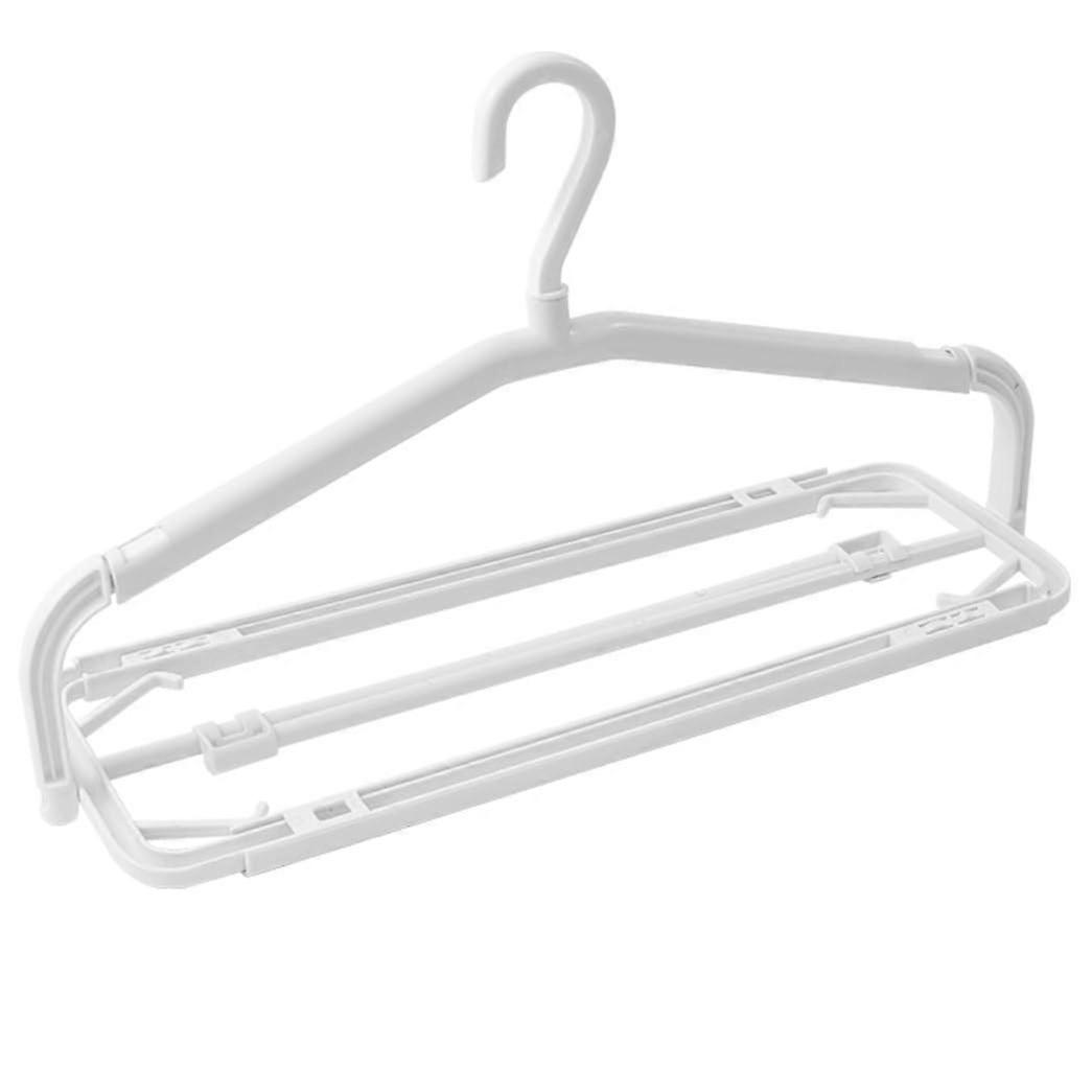 Foldable Clothes Hangers 3pcs White 360 Swivel AntiSlip 3 Layer Space Saving Travel Set