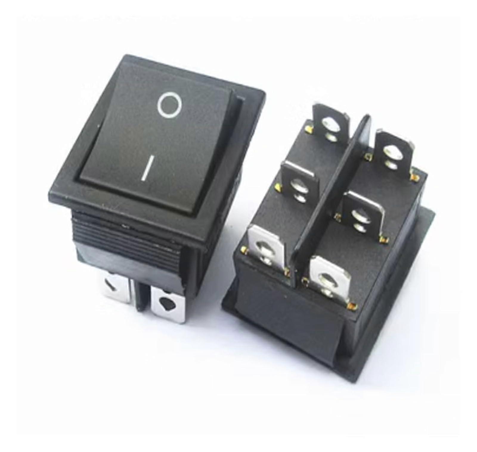 5PCS KCD4 Boat Rocker Switch with Indicator Light 6 Pin 16A AC250V SelfLocking Black