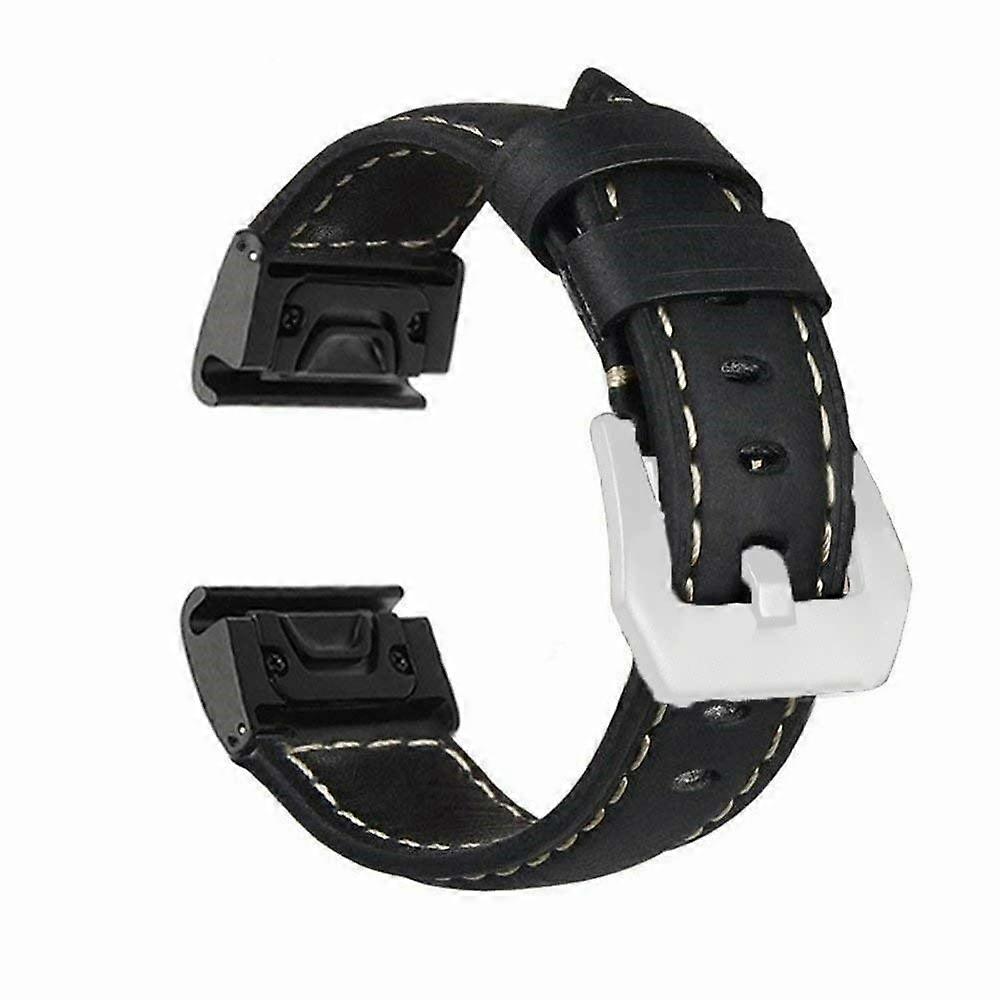 Leather QuickFit Easy Install Replacement Watch Strap Band for Garmin Fenix 7 5 Plus