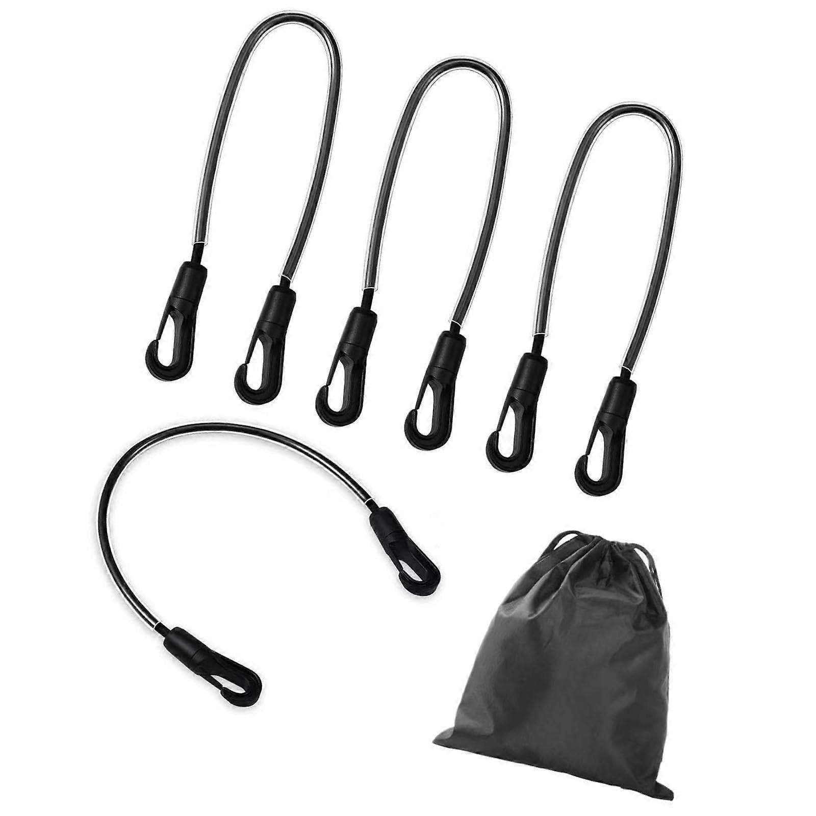 Horse Blanket Straps 4PCS Adjustable Elastic Double Hook Leg and Tail Fasteners for Stable Use