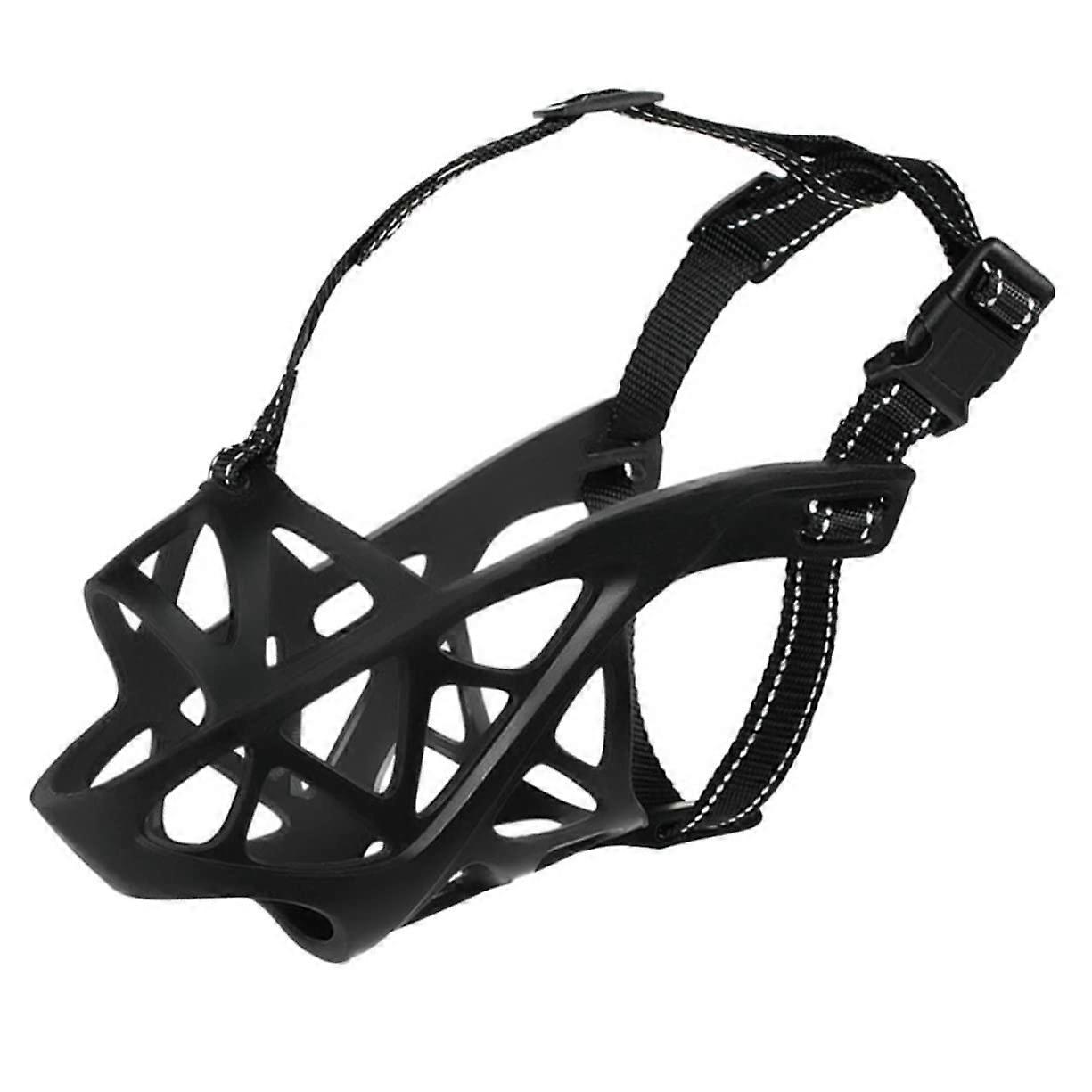 Adjustable Silicone Dog Muzzle Breathable Basket with Secure Strap for Barking and Chewing Prevention