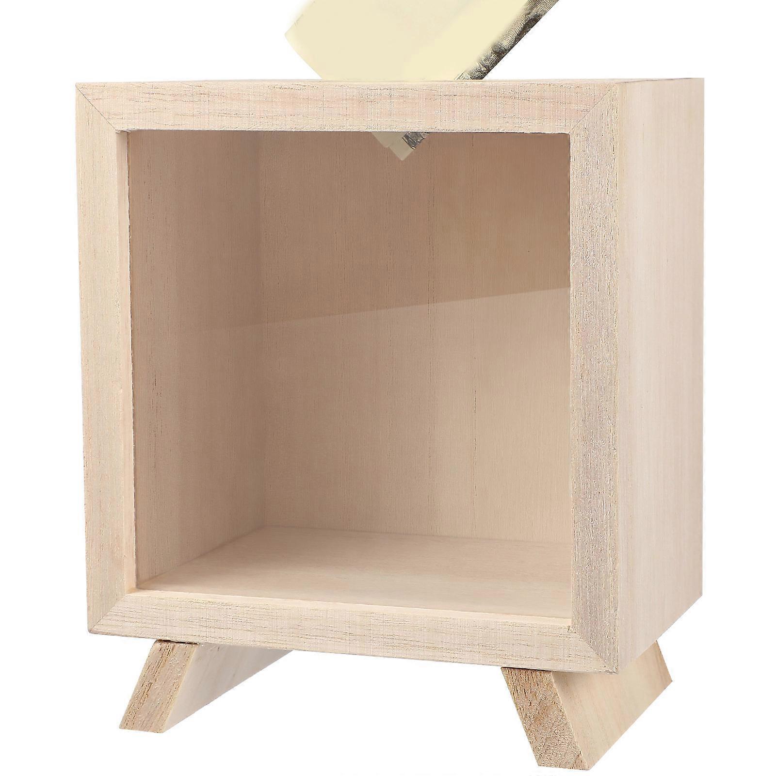 Spardose aus Holz, beige