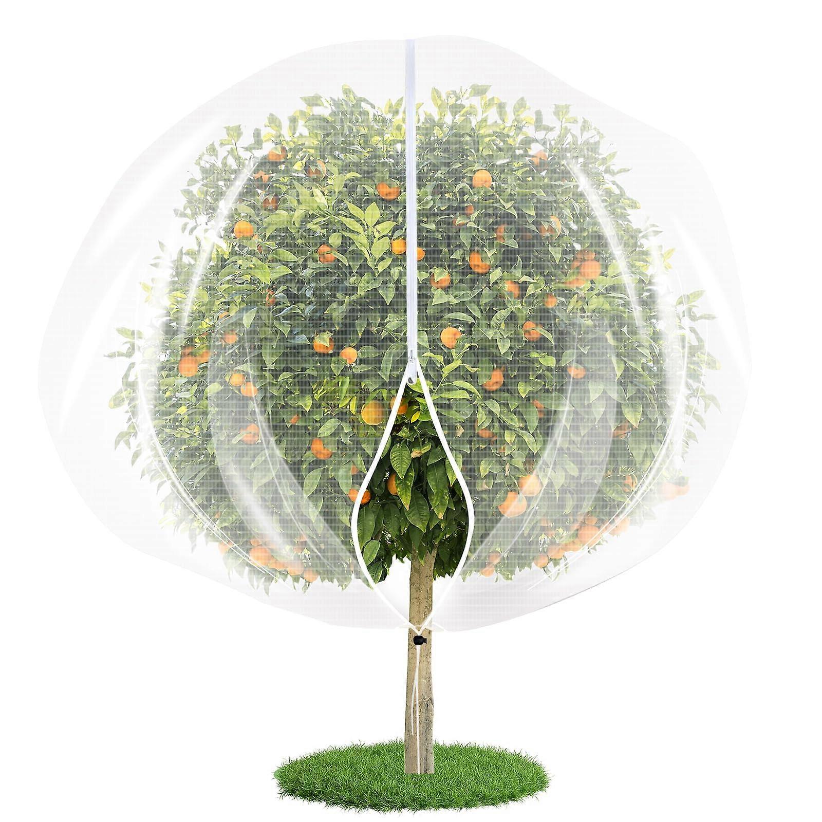 Large Fruit Tree Netting Bag 10ft x 10ft with Zipper and Drawstring for Orchard Protection