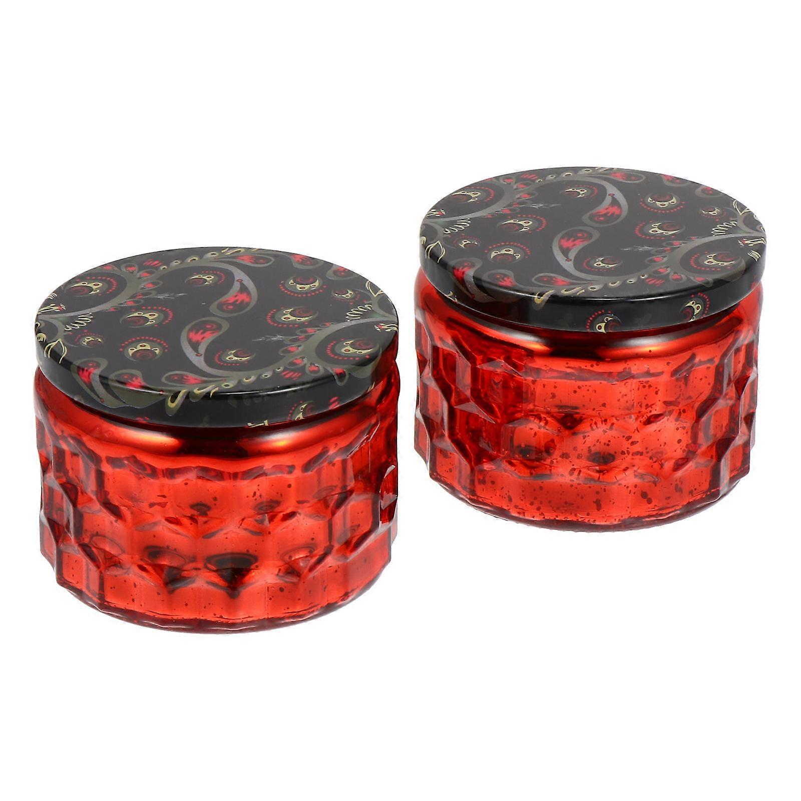 Red Glass Cup for Storage Use 1Set