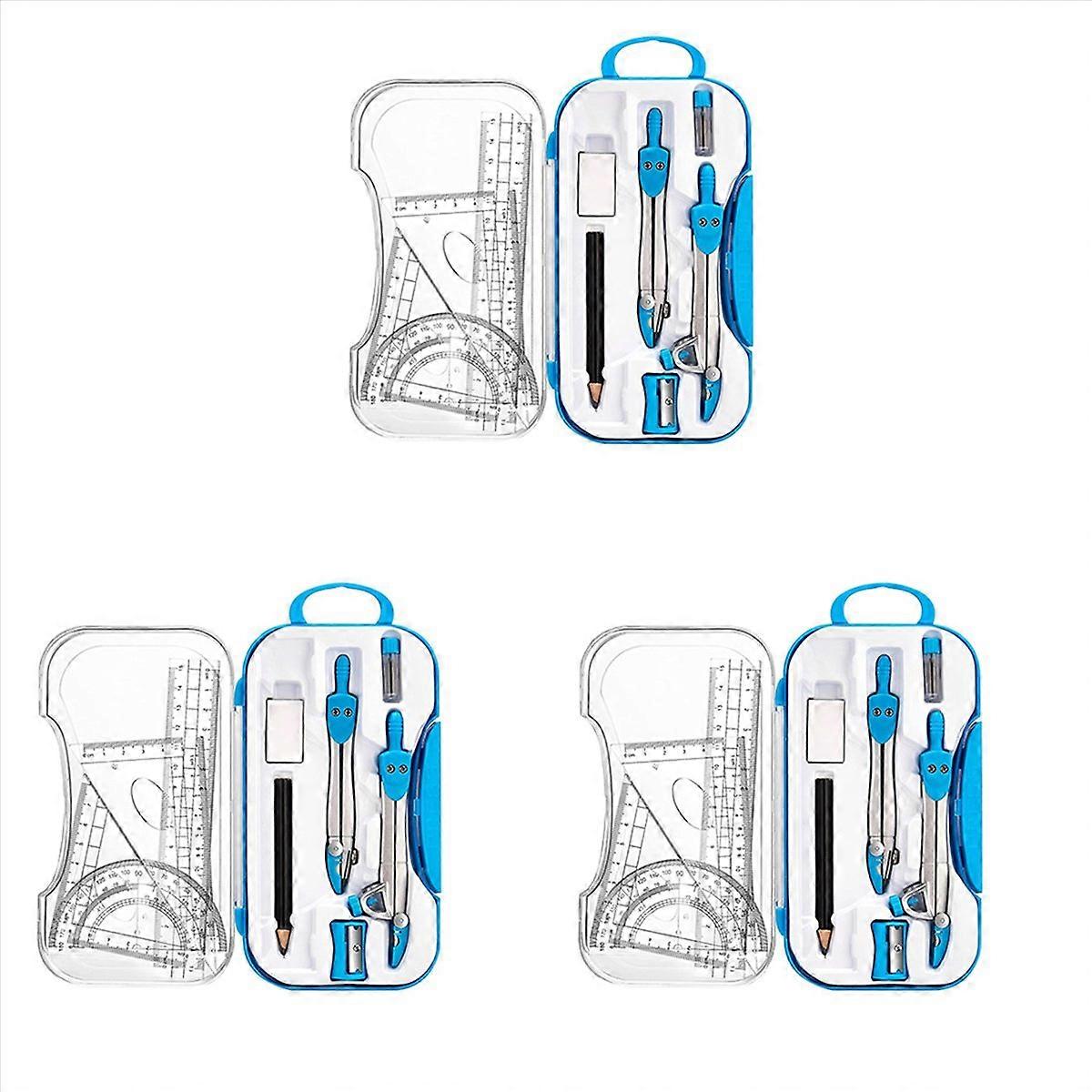 Geometry Set 10 Pcs Math Supplies Kit,Including Compass,Protractor,