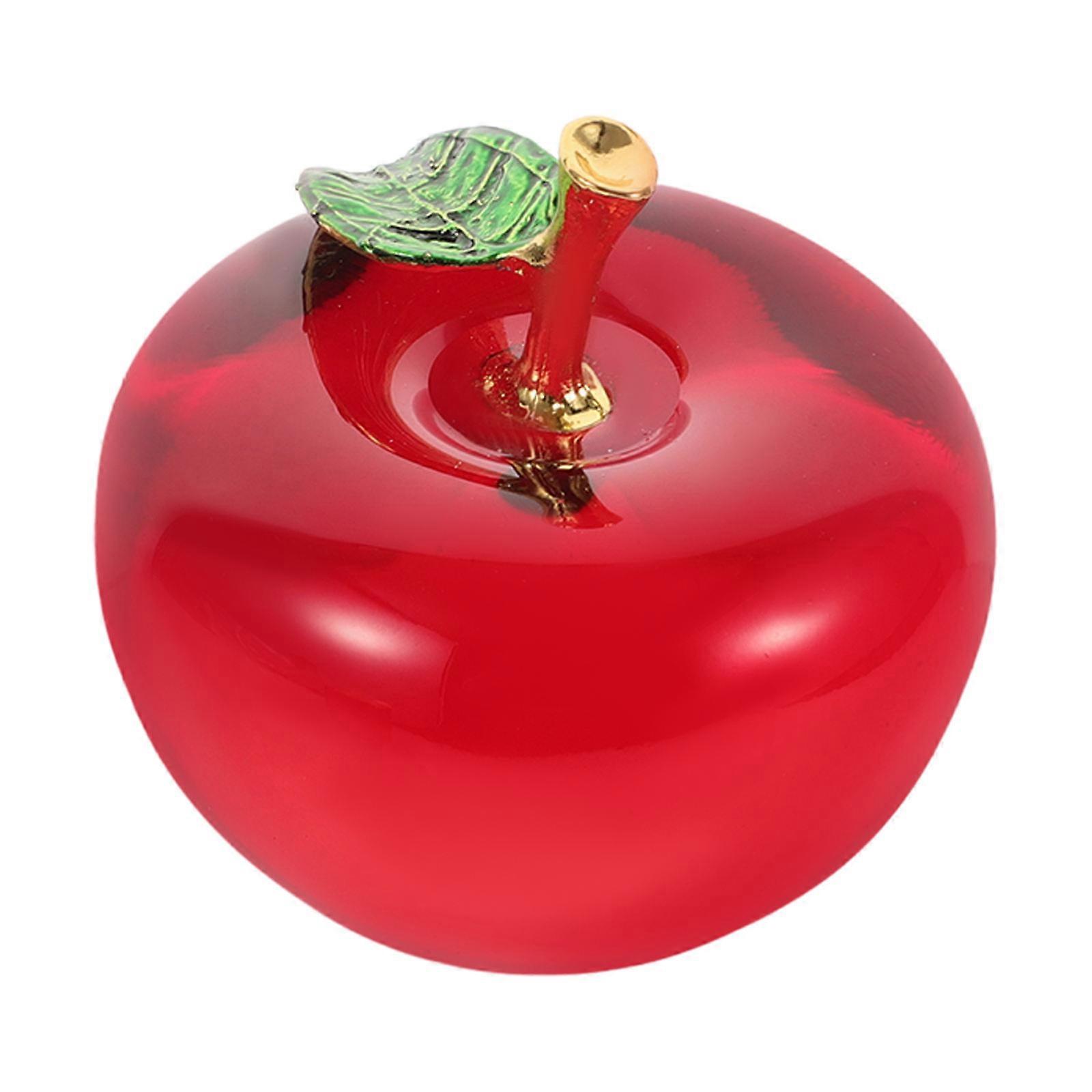 Crystal Fruit Figurine Home Decoration Red Shape 1Set