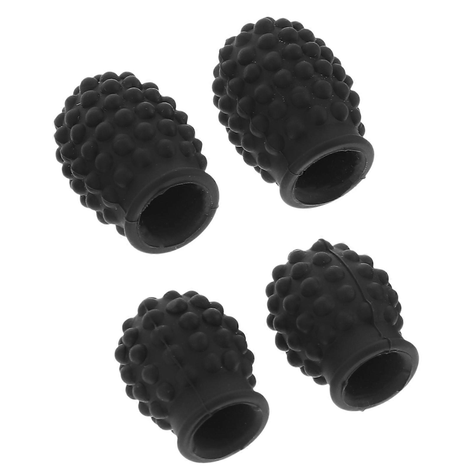Silicone Drumstick Covers for Mute Protection 4Pcs Practical Black Set