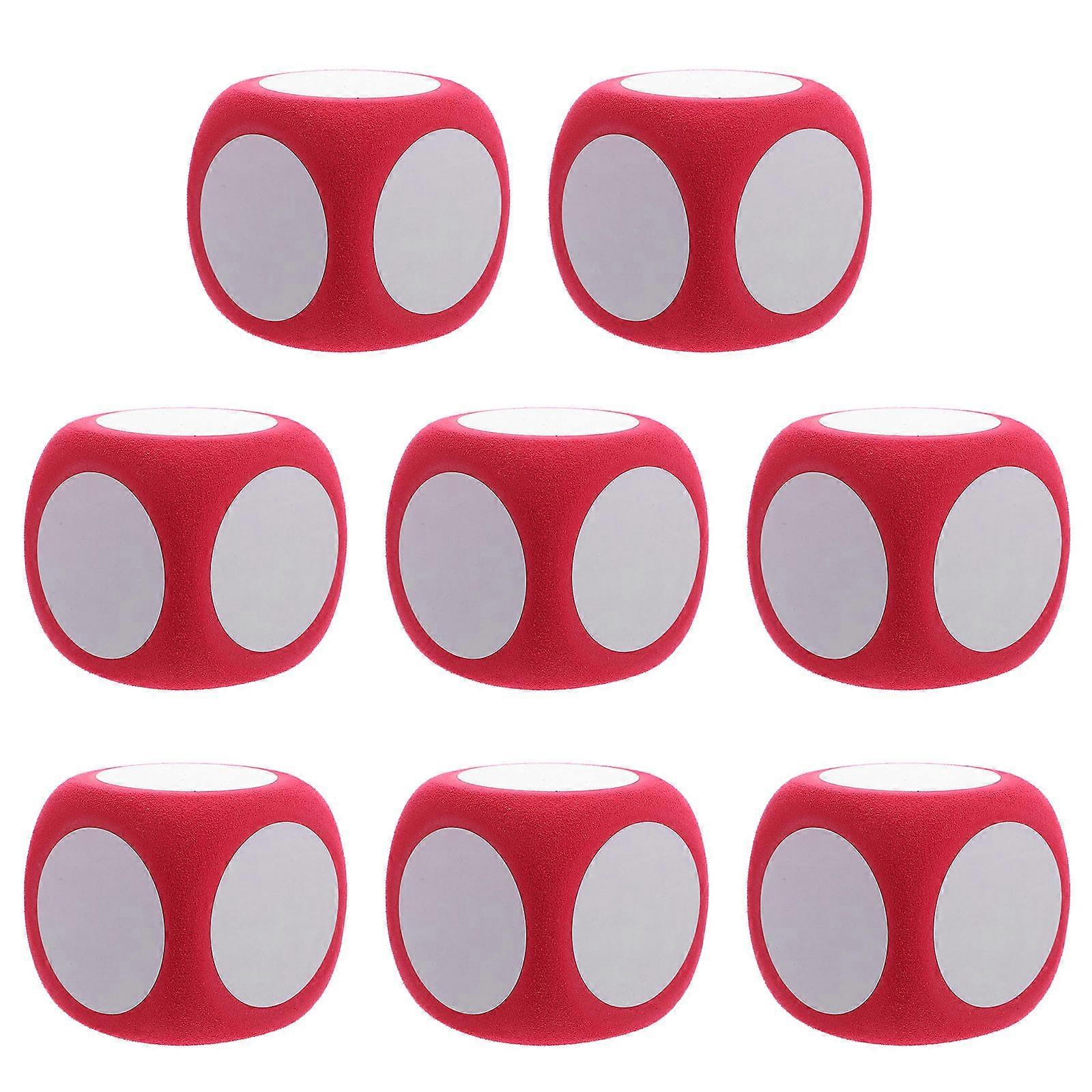 Red Foam for Party Game Use 8Pcs Writable Dry Erase Cubes