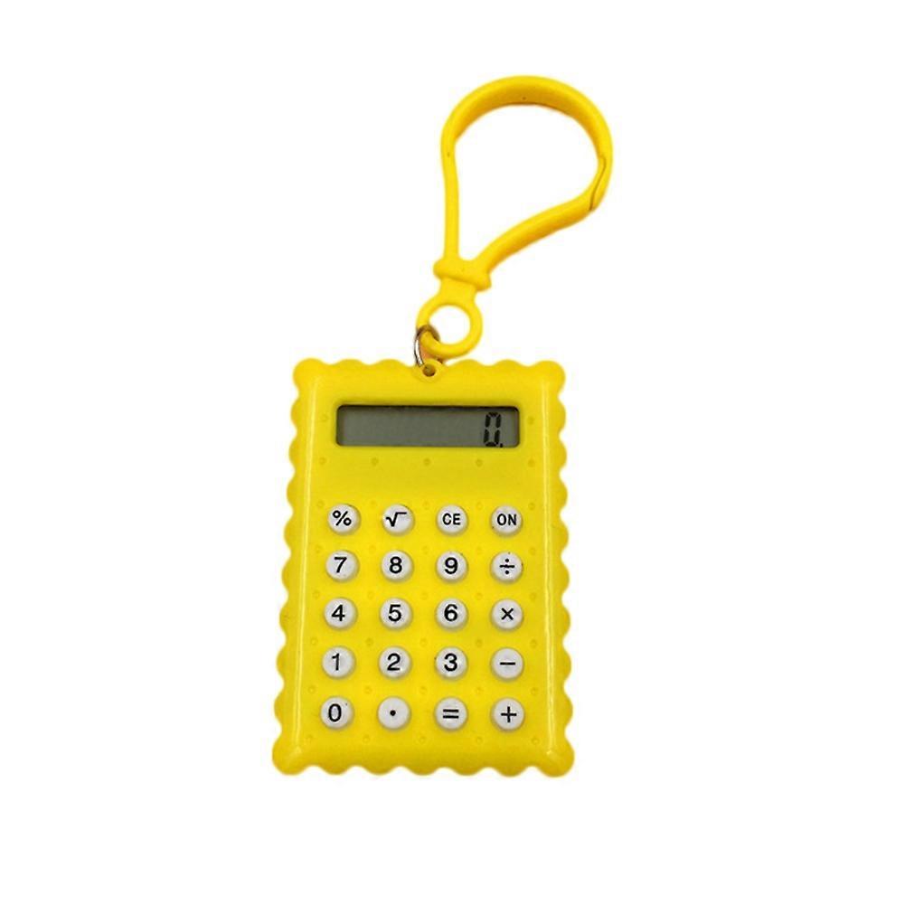 Pocket Student Mini Electronic Calculator Biscuit Shape School Office Supplies