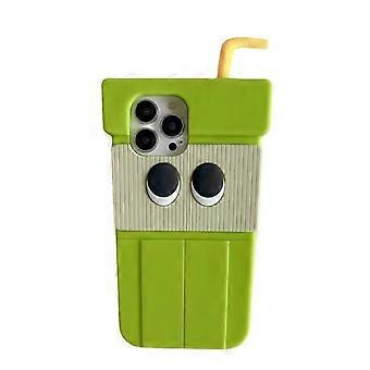Cute Kiwi Drink Cup Silicone iPhone 16 Pro Max Case for Women, Shockproof AntiYellow Soft Bumper