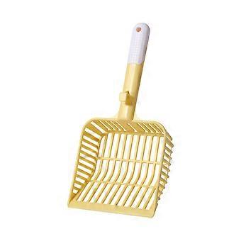 Cat Litter Scoop with Durable Mesh Design and Ergonomic Long Handle for Easy Kitten Waste Removal Yellow