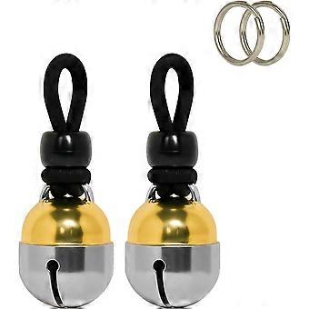 , Pair - Handmade in USA, Extra Loud Collar Bells for Cats and Dogs, Premium Brass and Nickel Silver   Small Pair