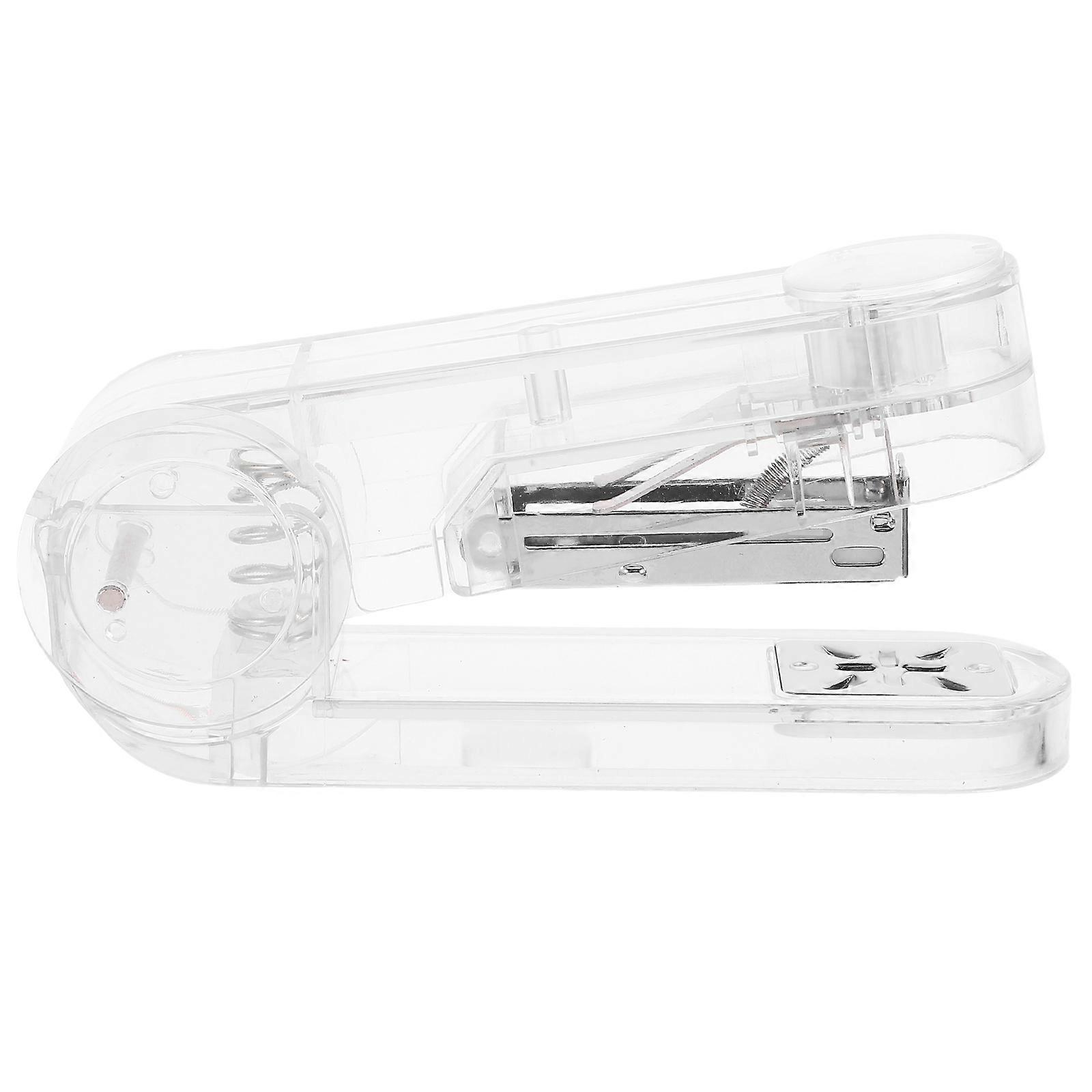 360 Degree Swivel Stapler Transparent Desktop Stapler for Office 1Set