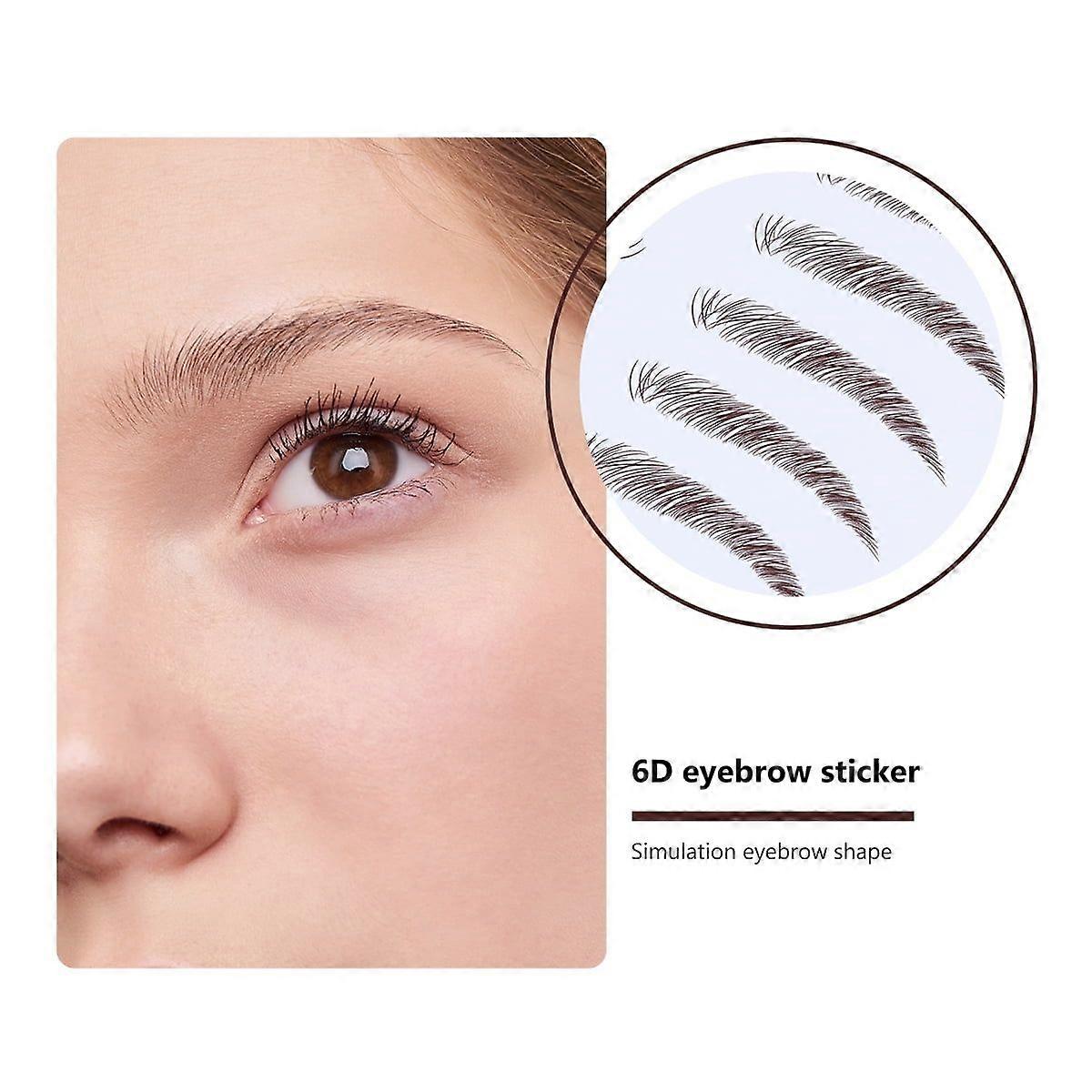 4 Pcs Eyebrow Stickers Water Transfer Artificial Patch False Eyebrows Cosmetics