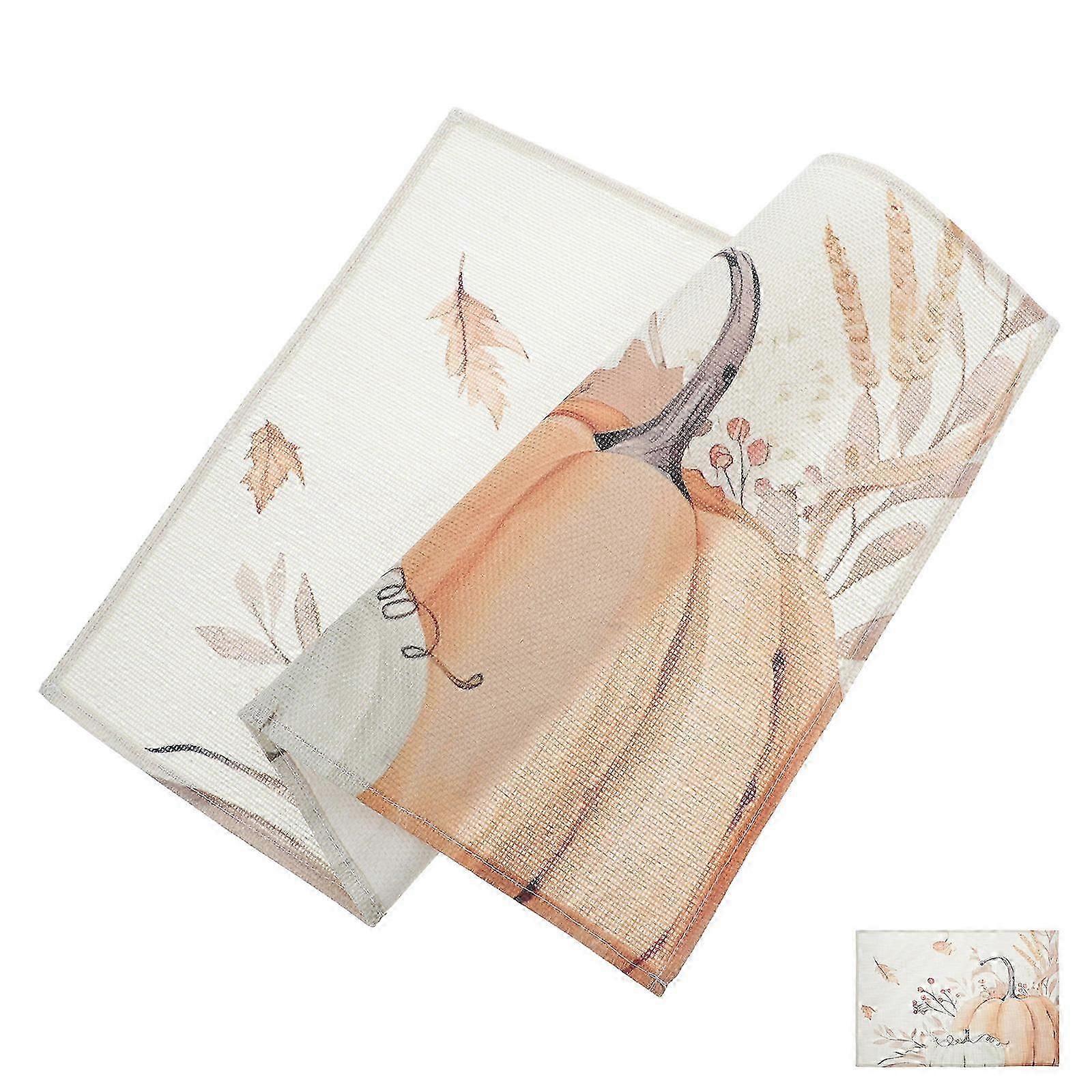 Linen Placemat Fall Table Mat for Kitchen Use Pumpkin Print