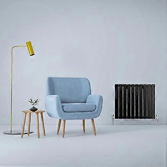 Designer Radiators 60 x 70cm Flat Panel Modern Central Heating Matt Black Horizontal Column Double