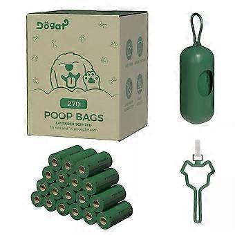 540 Dog Poop Bags Lavender Scented 36 Rolls with Dispenser Carrier