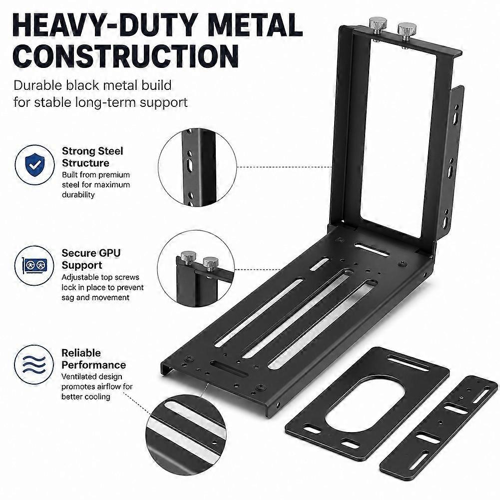 Vertical GPU Mount Bracket 2Slots Graphics Card Holder with Hardware EGPU Dock External GPU Docking Station