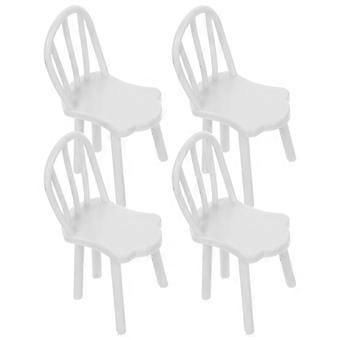 Mini Furniture White Chair for Decor 12Pcs Minimalist Doll House Models