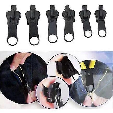 Fermeture éclair, réparation, couture, 6 pcs noir
