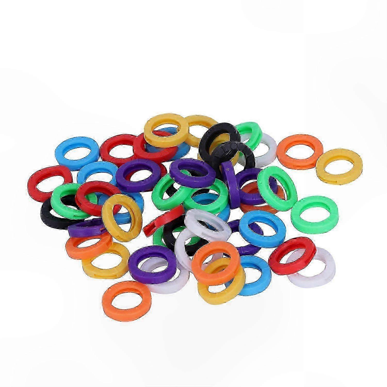 50 Pack Mini ID Key Ring Caps Tags for Identification