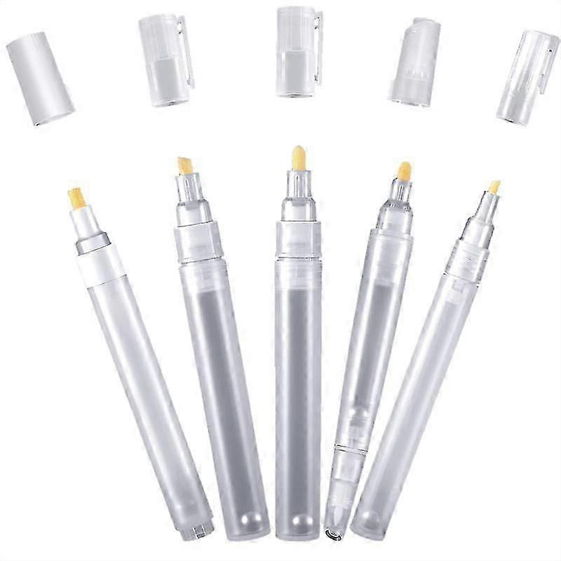5Pcs Empty Refill Paint Markers Blank Refillable Empty Refillable Marker for Painting Transparent P