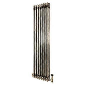 Traditional 3 Column Radiator 1500mm x 380mm & TRV Valves Modern Central Heating Heater Raw Metal