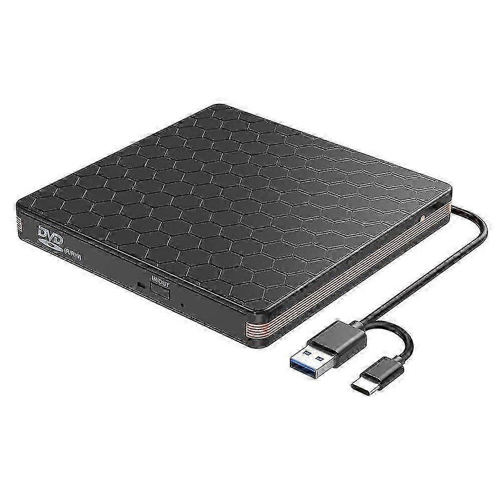 External DVD CD Drive, CD Burner with USB 3.0 and Type C Interface, High Speed Data Transfer Player