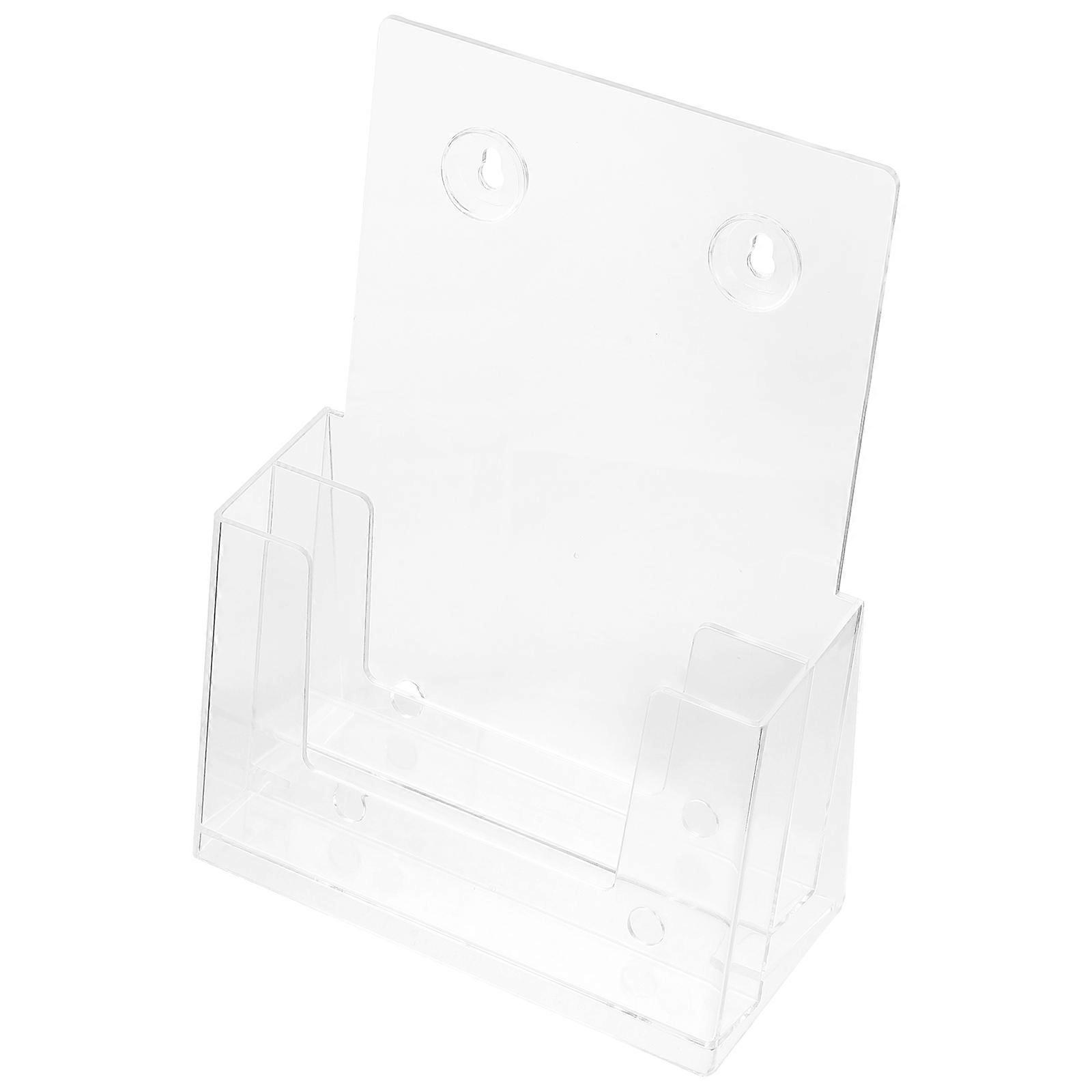 Desk Pamphlets Manager Desktop File Rack for Display Use Double-Deck Holder