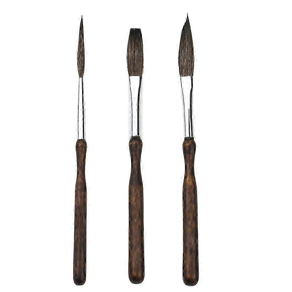 Pinstriping Brush Kit,3 Pcs Professional Striping Brushes Long Liner Script Scroll Rigger Brushes
