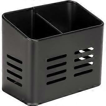Cesta para cubiertos, cesta de cocina exterior negra de metal con recubrimiento en polvo en un elegante color negro.