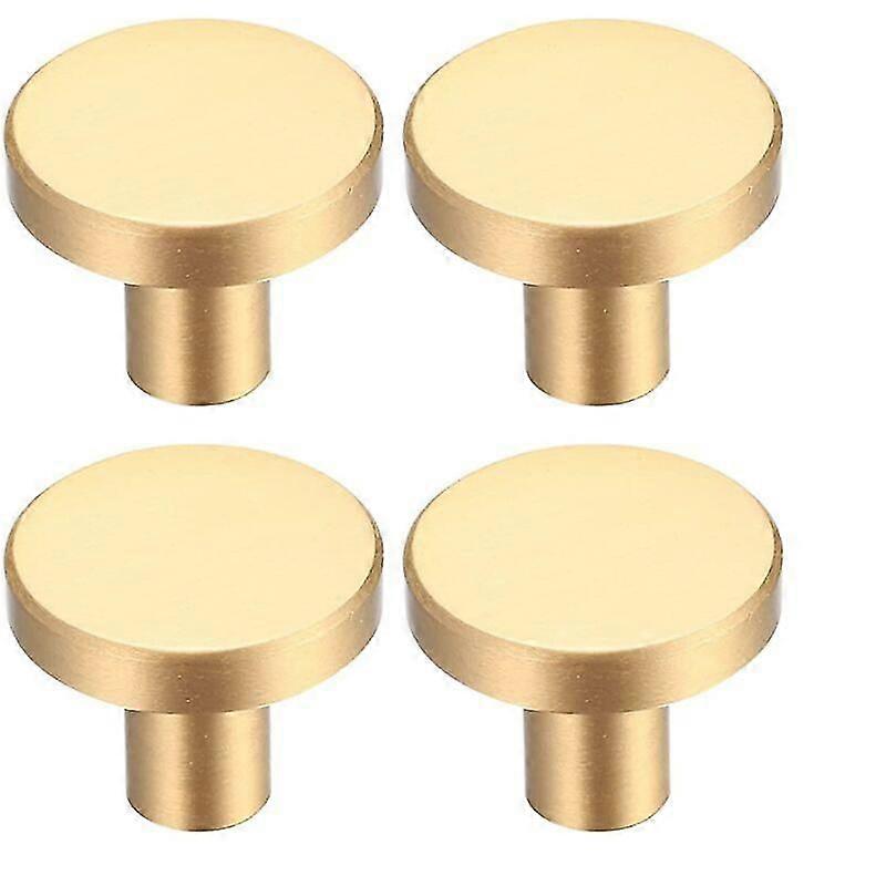 4 Pieces Drawer Knobs, Gold Furniture Knobs, Round Cabinet Knobs, Gold Brass Drawer Knobs, Kitchen Door Handles For Decor - 20 * 25 Mm Bugumao