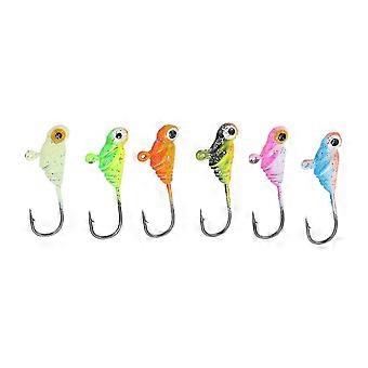 6Pcs Ice Fishing Jigs Fishing Lures Mini Jig Head Baits Carbon Steel for Winter Outdoor004