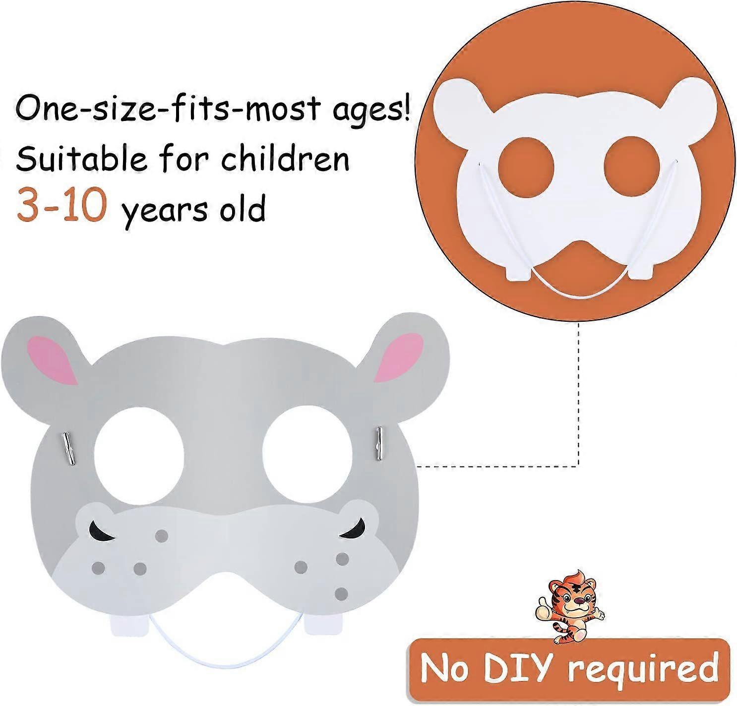 Lot de 8 masques d'animaux pour enfants - En carton - Costume amusant - Accessoire de costume pour fête à thème jungle safari ou zoo - Masques pour enfants - Décoration d'anniversaire Lot de 8 masques d'animaux pour enfants - En carton - Costume amusant - Accessoire de costume pour fête à thème jungle safari ou zoo - Masques pour enfants - Décoration d'anniversaire